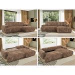 Narożnik RINA L - strona prawa - brązowy, sztruks