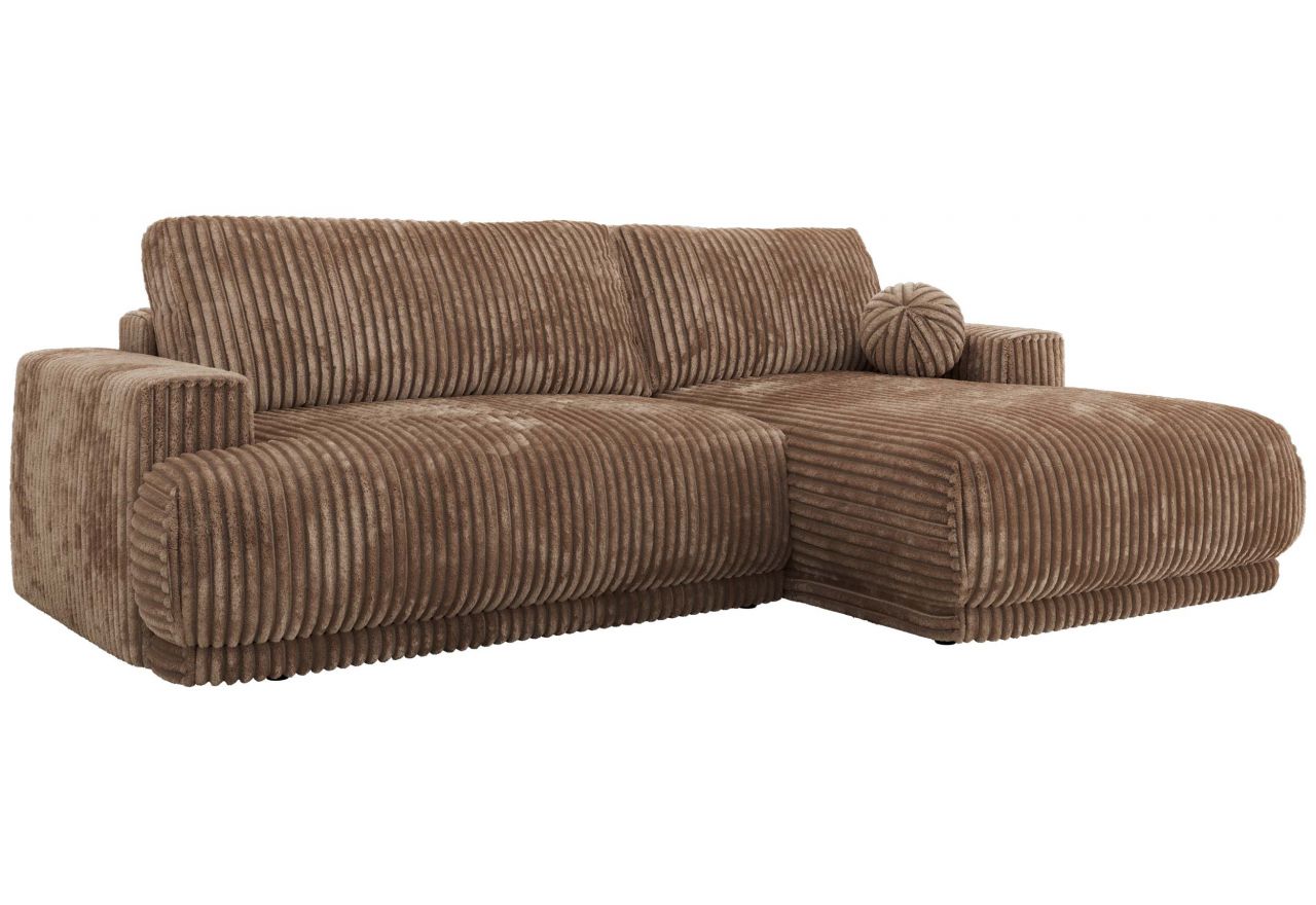 Narożnik RINA L - strona prawa - brązowy, sztruks