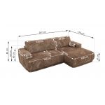 Narożnik RINA L - strona prawa - brązowy, sztruks