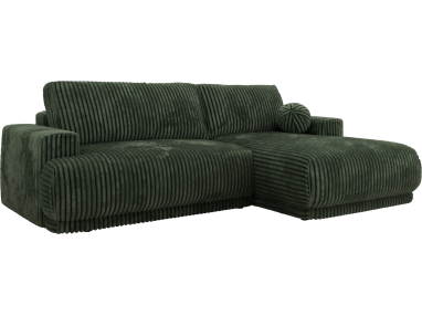 Narożnik RINA L - strona prawa - ciemnozielony, sztruks
