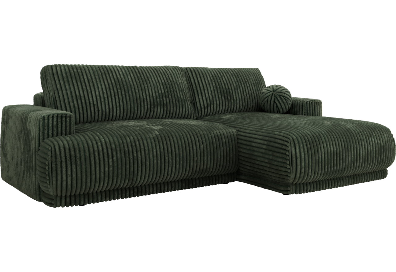 Narożnik RINA L - strona prawa - ciemnozielony, sztruks