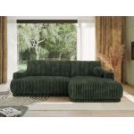 Narożnik RINA L - strona prawa - ciemnozielony, sztruks