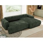 Narożnik RINA L - strona prawa - ciemnozielony, sztruks