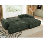 Narożnik RINA L - strona prawa - ciemnozielony, sztruks