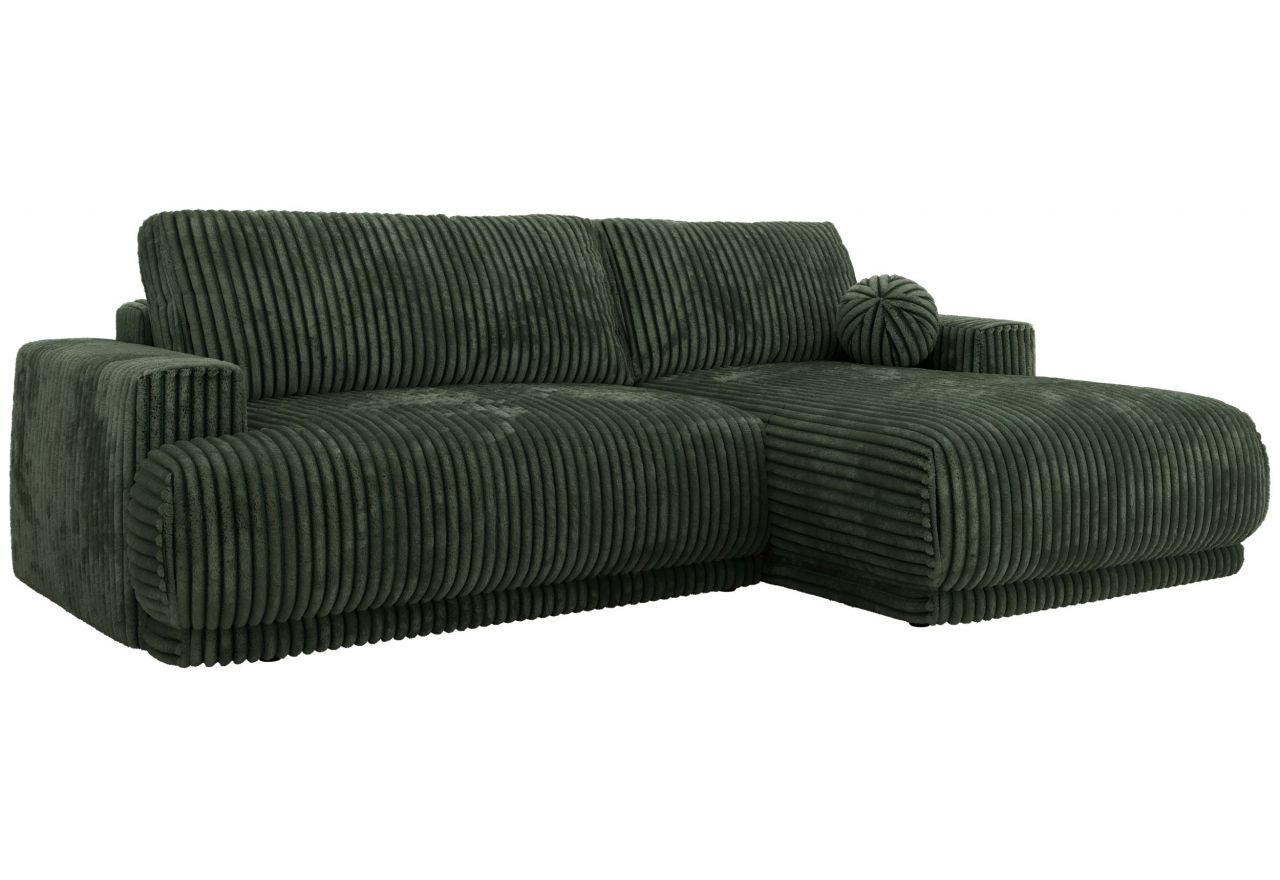 Narożnik RINA L - strona prawa - ciemnozielony, sztruks