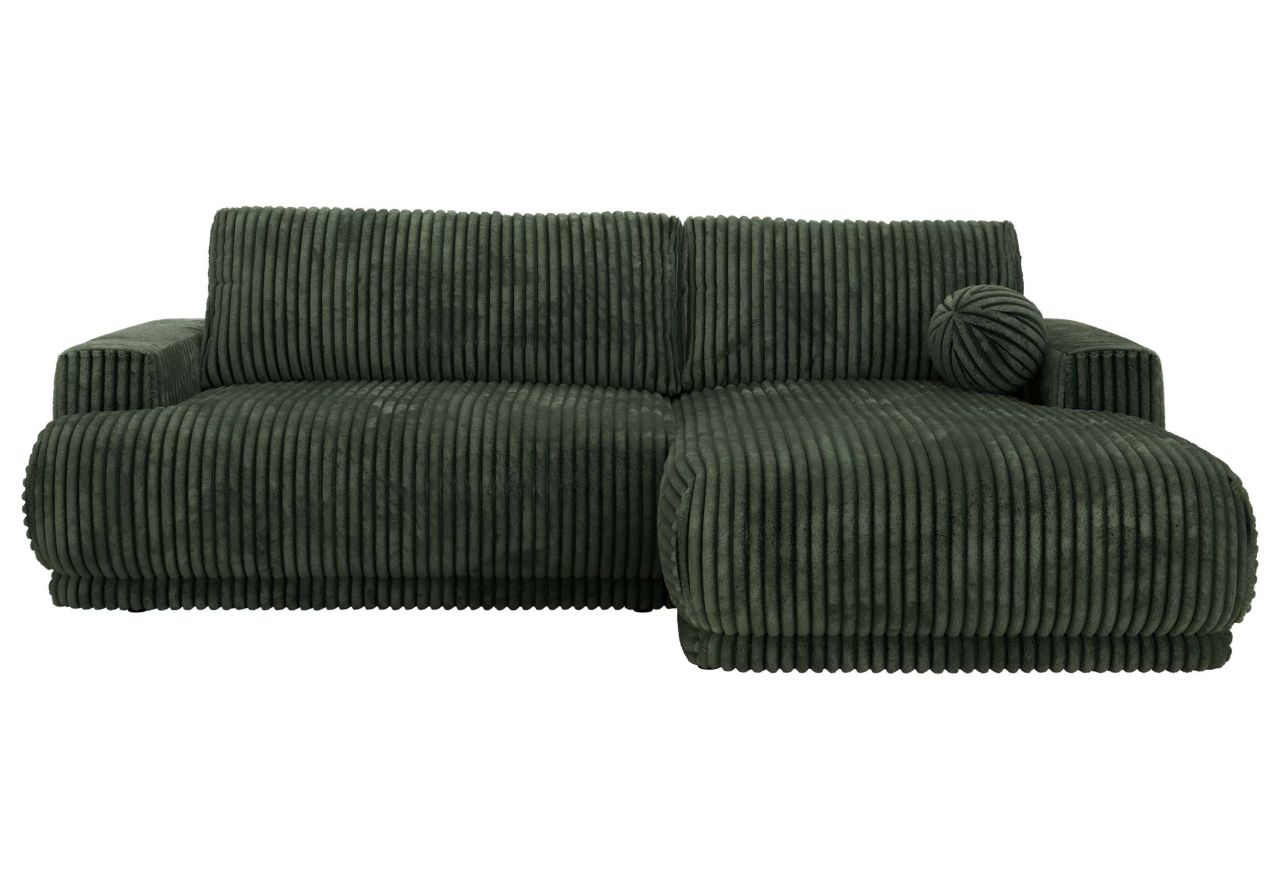 Narożnik RINA L - strona prawa - ciemnozielony, sztruks