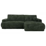 Narożnik RINA L - strona prawa - ciemnozielony, sztruks