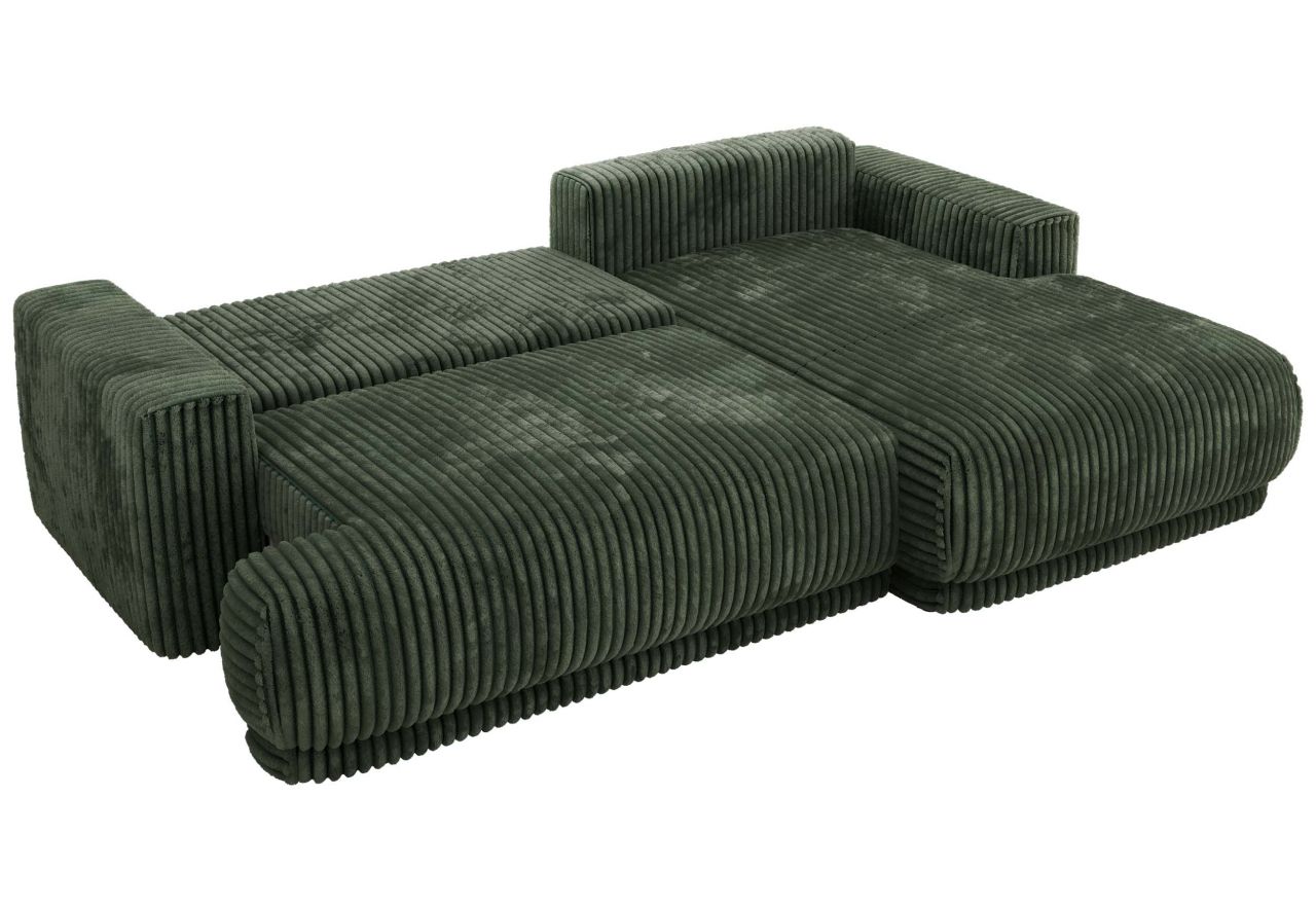 Narożnik RINA L - strona prawa - ciemnozielony, sztruks