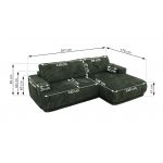 Narożnik RINA L - strona prawa - ciemnozielony, sztruks