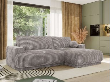 Narożnik RINA L - strona prawa - jasnoszary, sztruks