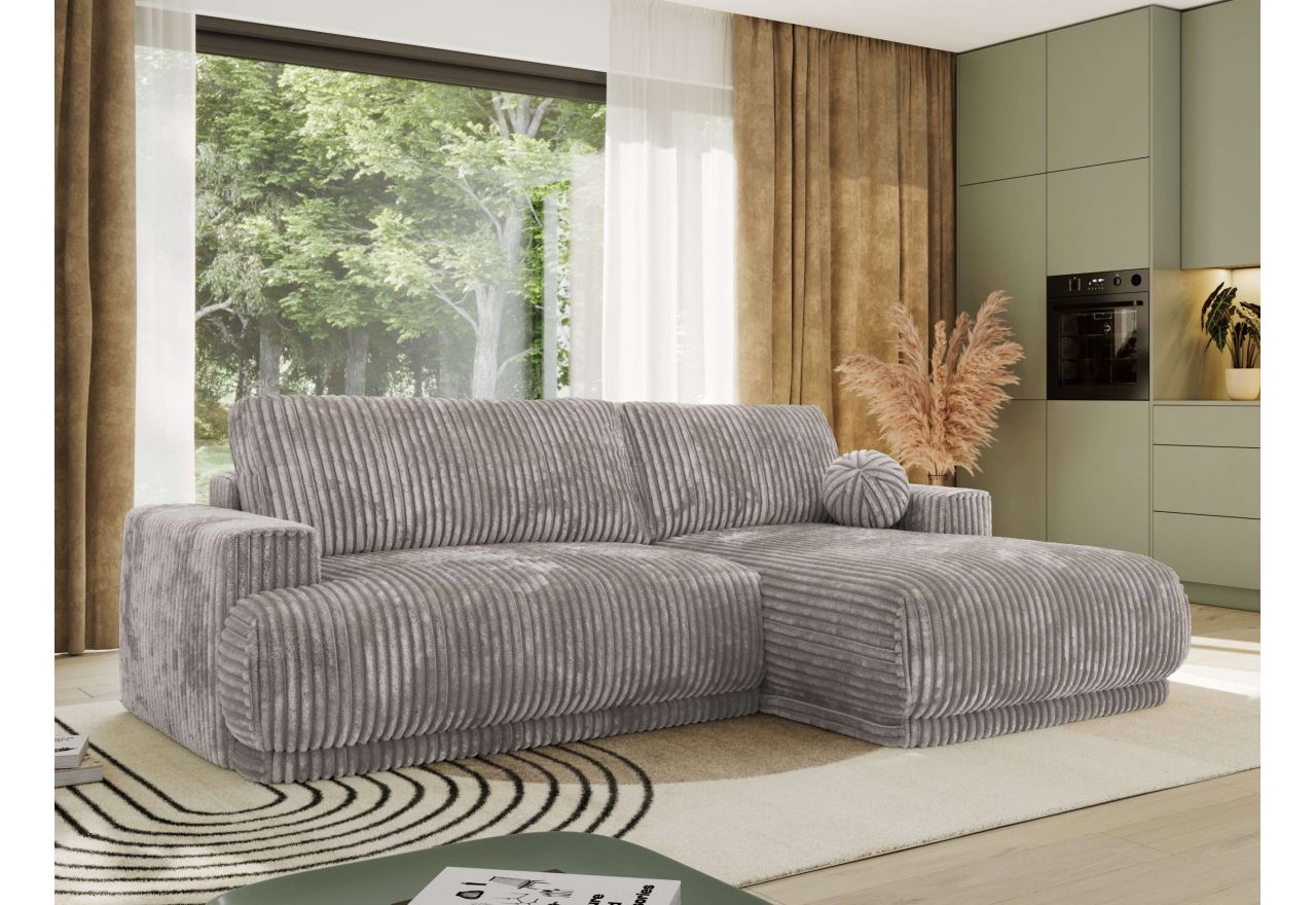 Narożnik RINA L - strona prawa - jasnoszary, sztruks