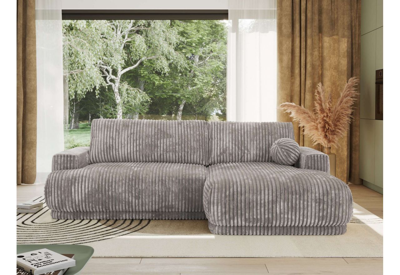 Narożnik RINA L - strona prawa - jasnoszary, sztruks