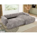 Narożnik RINA L - strona prawa - jasnoszary, sztruks