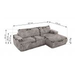 Narożnik RINA L - strona prawa - jasnoszary, sztruks