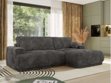 Narożnik RINA L - strona prawa - szary, sztruks