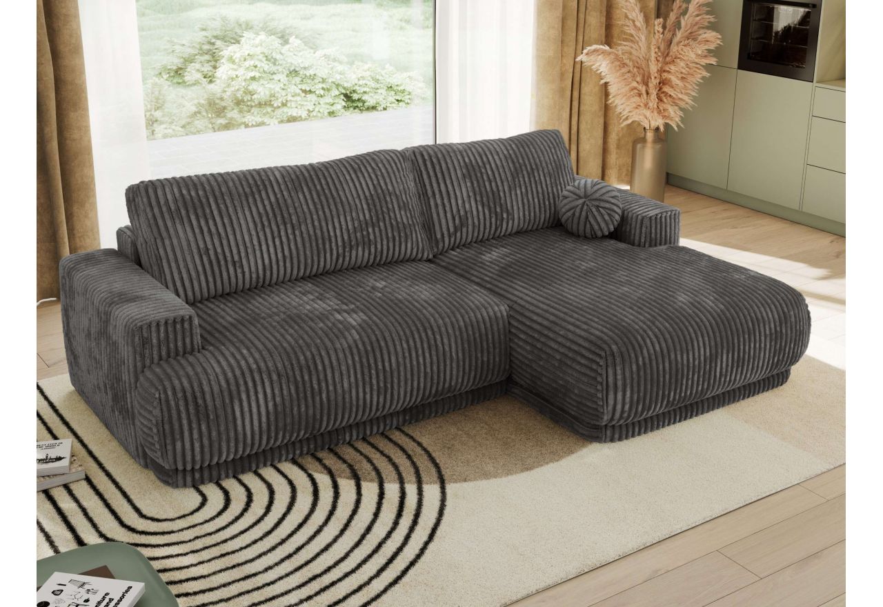 Narożnik RINA L - strona prawa - szary, sztruks