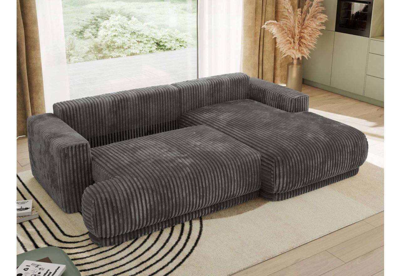 Narożnik RINA L - strona prawa - szary, sztruks