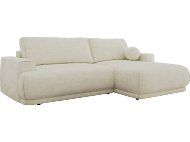 Narożnik RINA L - strona prawa - kremowy, szenil gładki