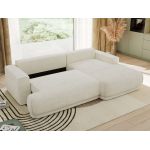 Narożnik RINA L - strona prawa - kremowy, szenil gładki