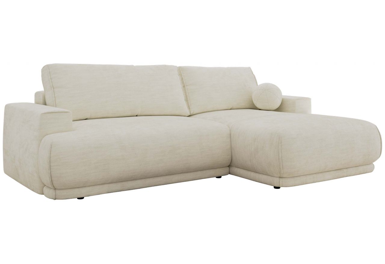 Narożnik RINA L - strona prawa - kremowy, szenil gładki