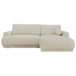 Narożnik RINA L - strona prawa - kremowy, szenil gładki