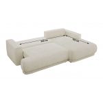 Narożnik RINA L - strona prawa - kremowy, szenil gładki