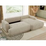 Narożnik RINA L - strona prawa - beżowy, szenil gładki