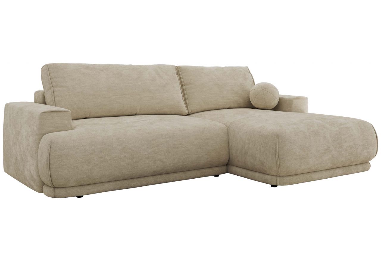 Narożnik RINA L - strona prawa - beżowy, szenil gładki