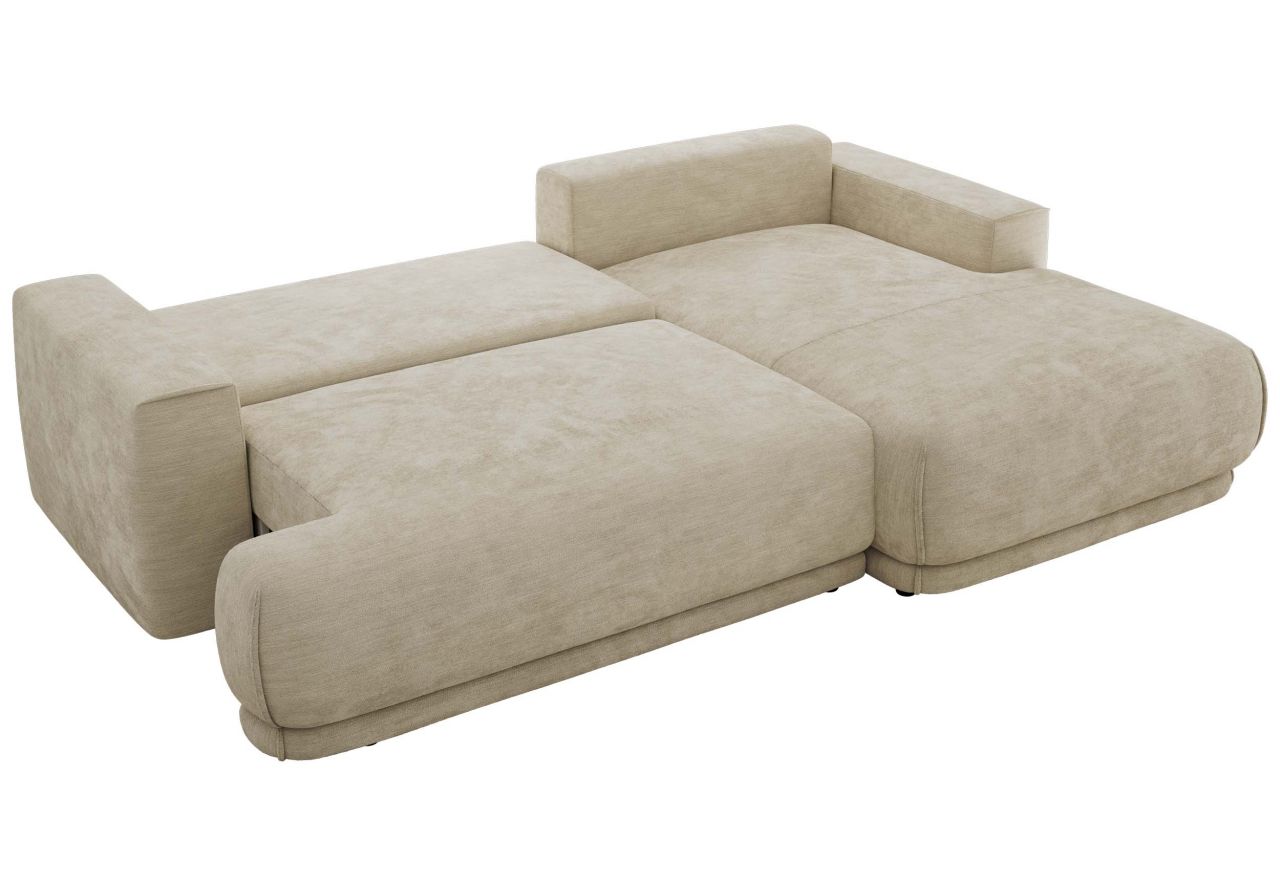 Narożnik RINA L - strona prawa - beżowy, szenil gładki