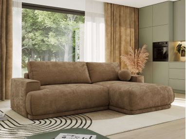 Narożnik RINA L - strona prawa - brązowy, szenil gładki