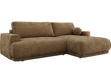 Narożnik RINA L - strona prawa - brązowy, szenil gładki