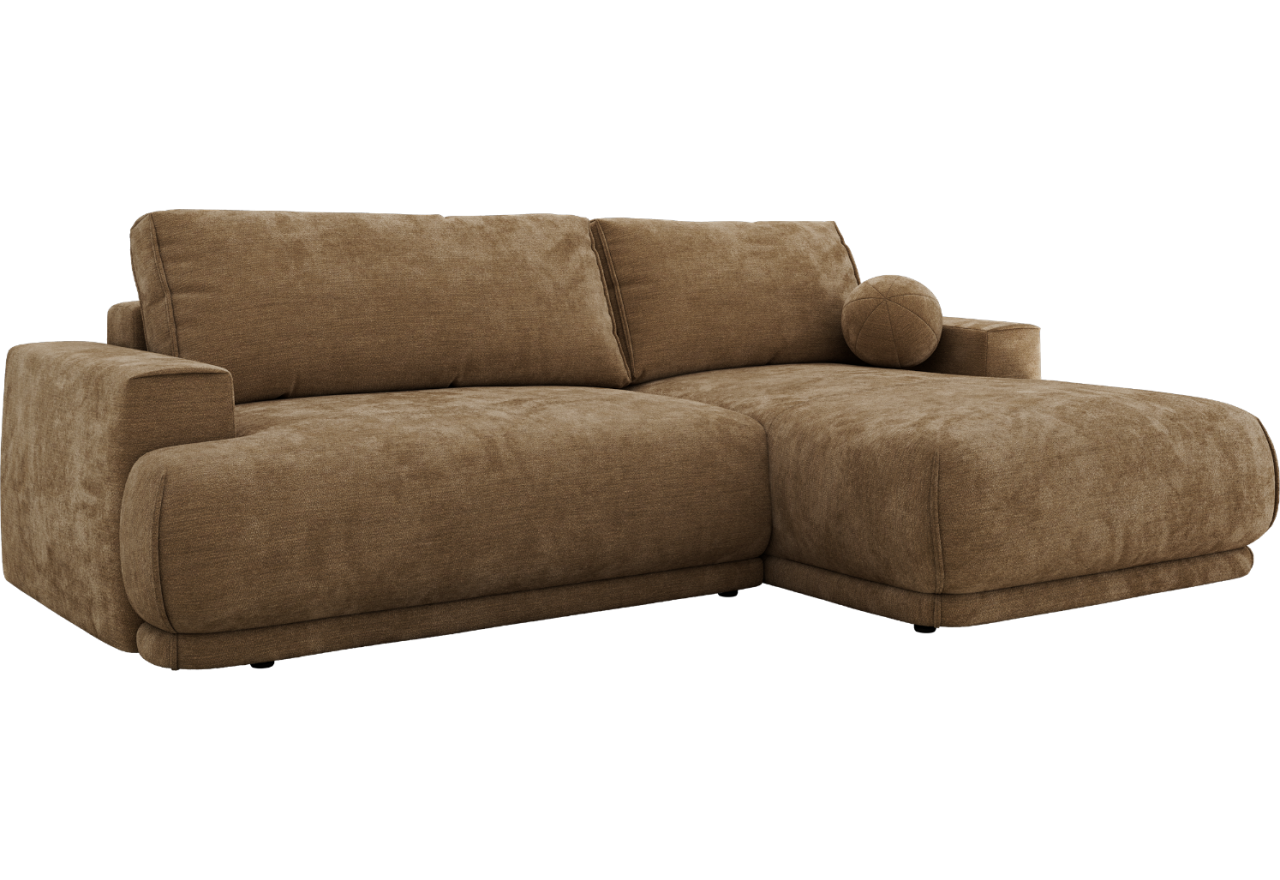 Narożnik RINA L - strona prawa - brązowy, szenil gładki