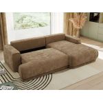 Narożnik RINA L - strona prawa - brązowy, szenil gładki