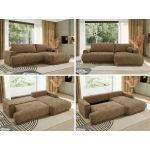 Narożnik RINA L - strona prawa - brązowy, szenil gładki