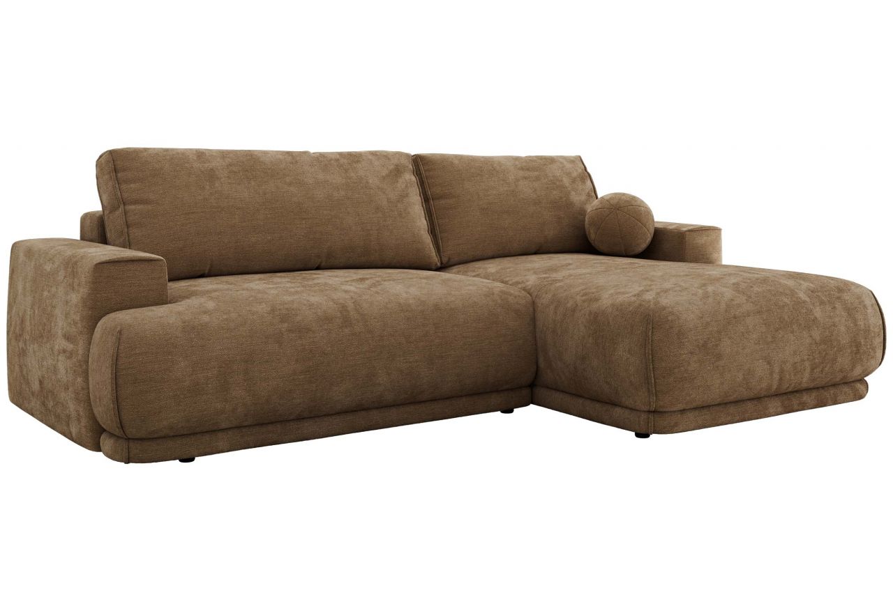 Narożnik RINA L - strona prawa - brązowy, szenil gładki