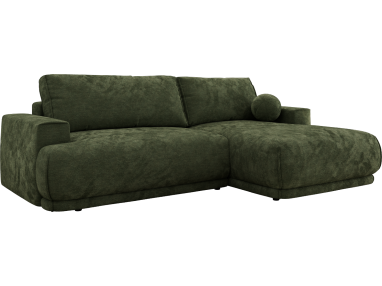 Narożnik RINA L - strona prawa - ciemnozielony, szenil gładki