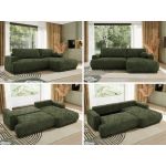 Narożnik RINA L - strona prawa - ciemnozielony, szenil gładki