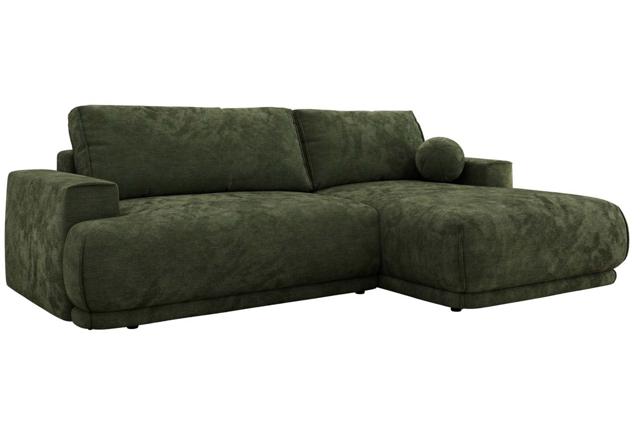 Narożnik RINA L - strona prawa - ciemnozielony, szenil gładki