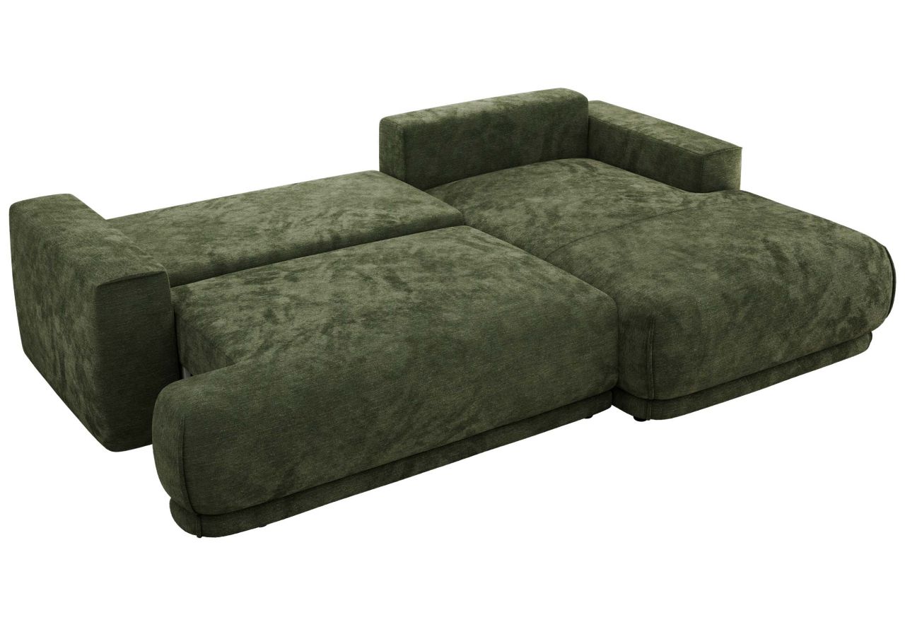 Narożnik RINA L - strona prawa - ciemnozielony, szenil gładki
