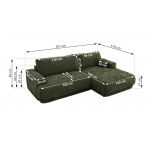 Narożnik RINA L - strona prawa - ciemnozielony, szenil gładki