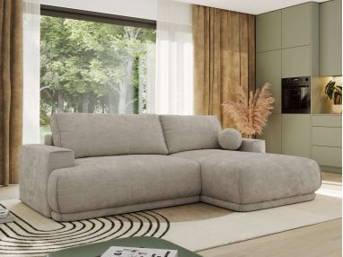 Narożnik RINA L - strona prawa - jasnoszary, szenil gładki