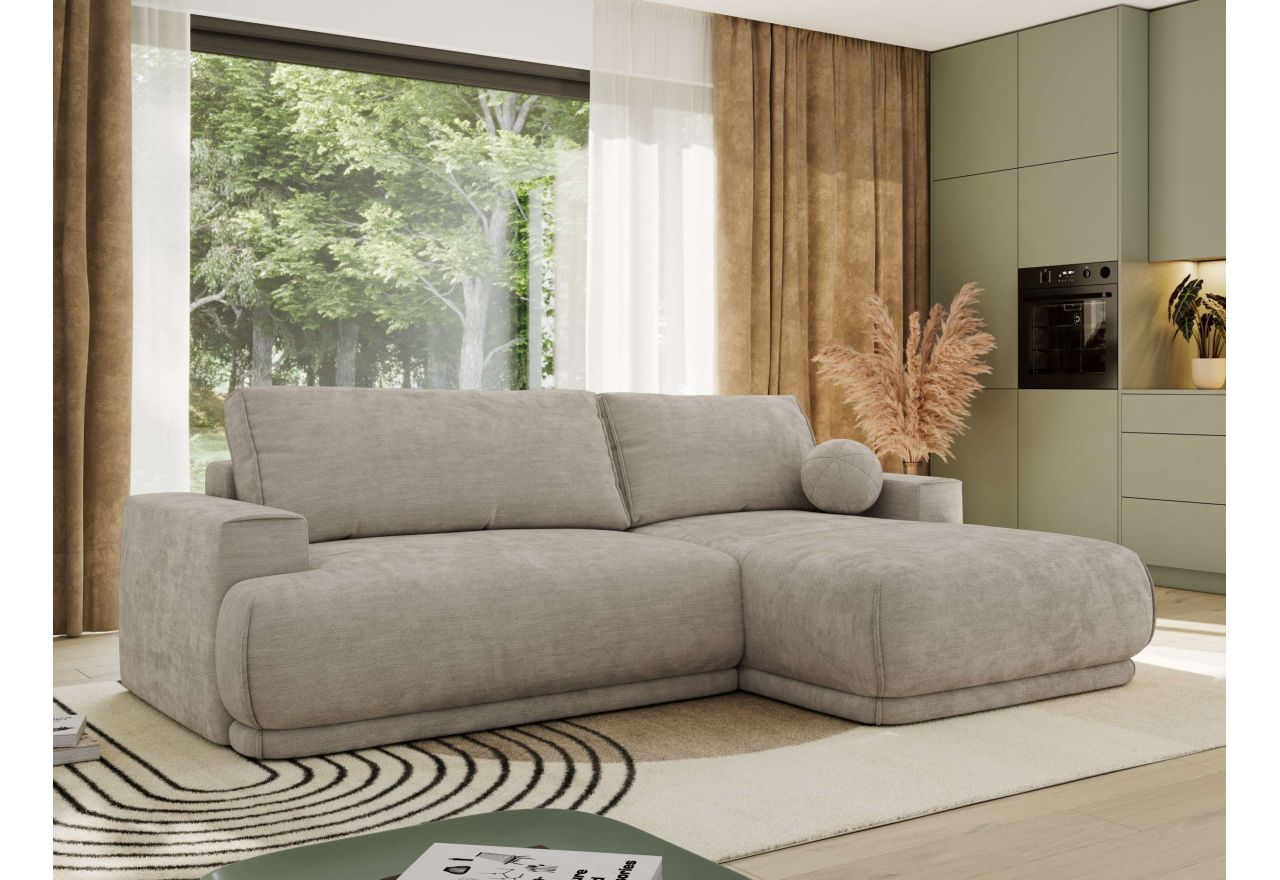 Narożnik RINA L - strona prawa - jasnoszary, szenil gładki