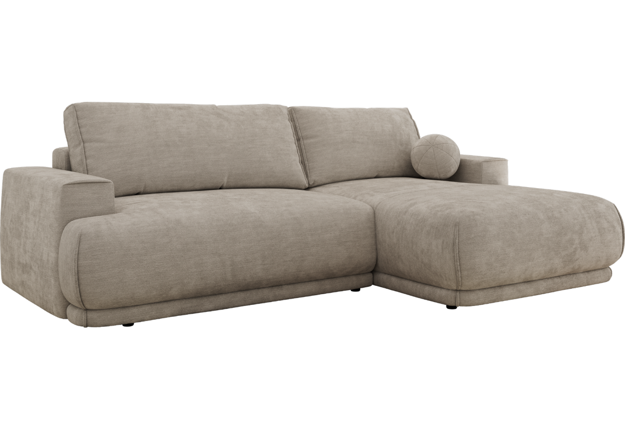 Narożnik RINA L - strona prawa - jasnoszary, szenil gładki