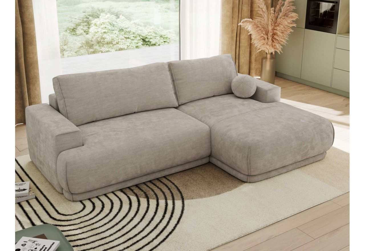 Narożnik RINA L - strona prawa - jasnoszary, szenil gładki