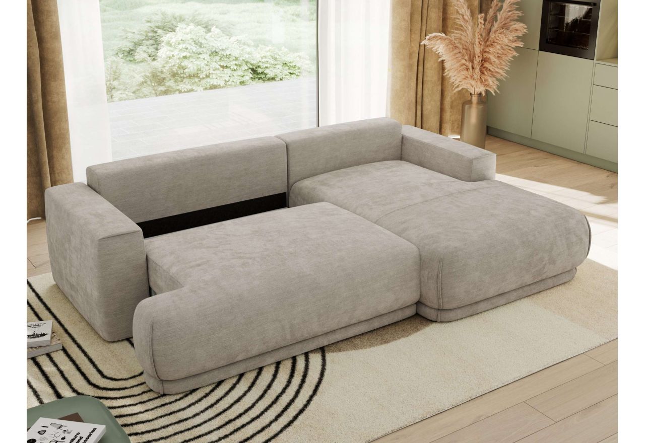 Narożnik RINA L - strona prawa - jasnoszary, szenil gładki