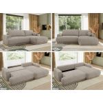 Narożnik RINA L - strona prawa - jasnoszary, szenil gładki