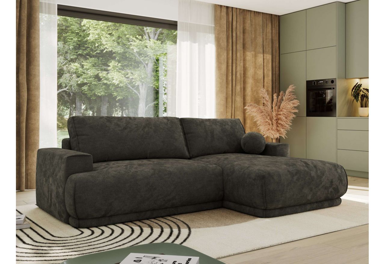 Narożnik RINA L - strona prawa - ciemnoszary, szenil gładki