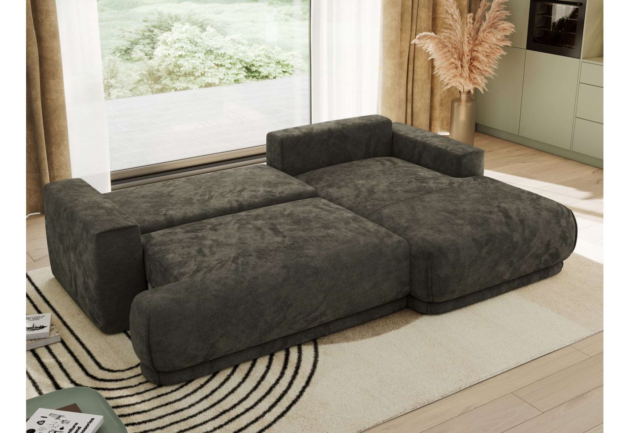 Narożnik RINA L - strona prawa - ciemnoszary, szenil gładki