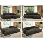 Narożnik RINA L - strona prawa - ciemnoszary, szenil gładki