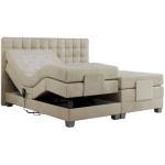 Łóżko kontynentalne, elektrycznie sterowane z pilota - ELECTRO 180x200 - Monolith 02 - beżowy - OUTLETU